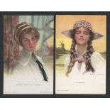 TWO VINTAGE GLAMOUR POSTCARDS