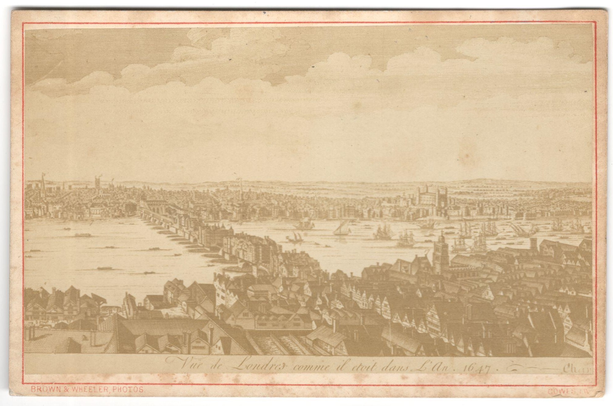 A VIEW OF LONDON BRIDGE IN THE YEAR 1647, FROM AN ENGRAVING BY HOLLAR