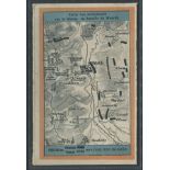 ANTIQUE FRENCH POSTED MAP POSTCARD - CARTE DES MONUMENTS SUR LE CHAMP DE BATAILLE DE WOERTH