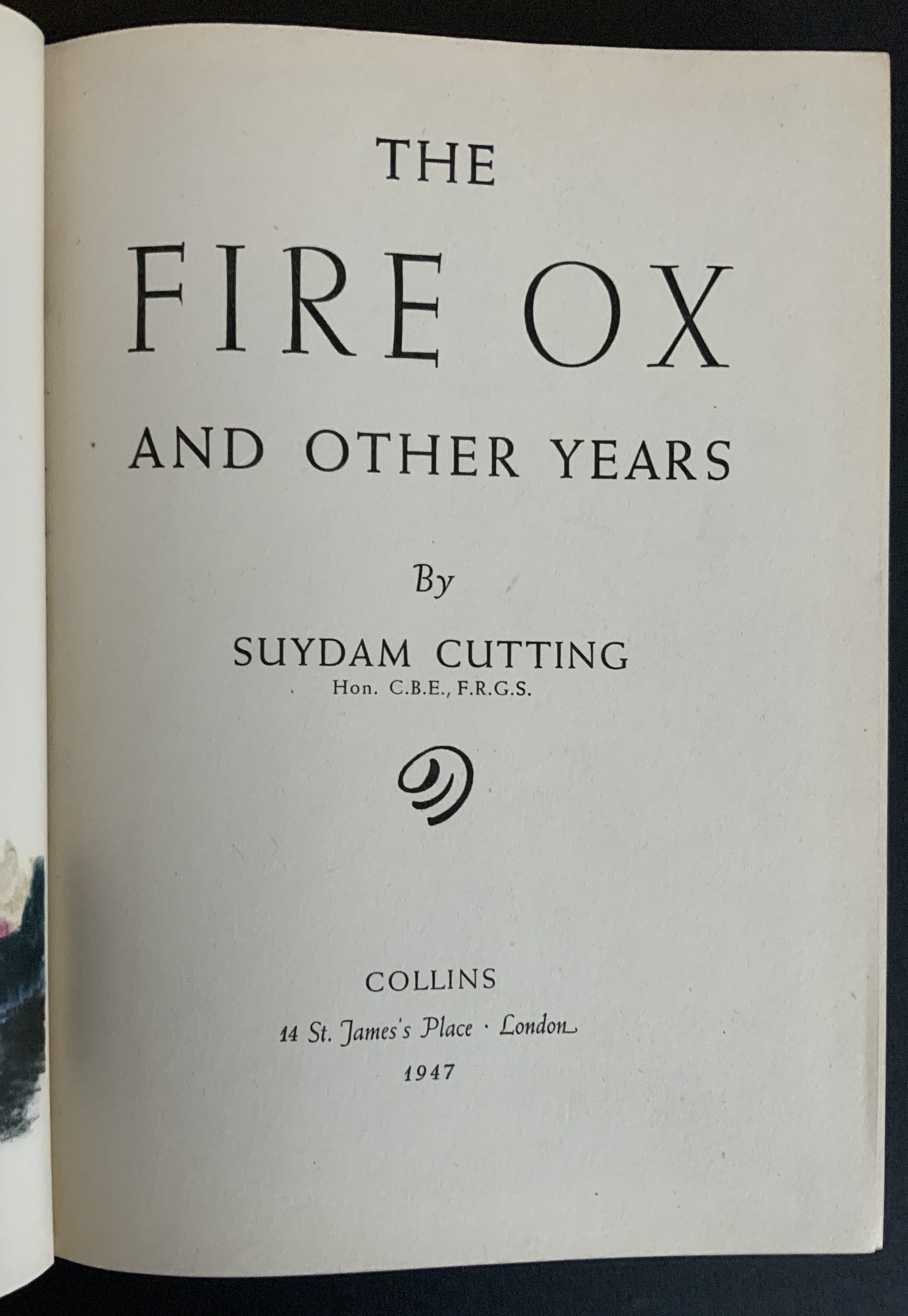 THE FIRE OX AND OTHER YEARS BY SUYDAM CUTTING