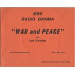 BBC RADIO DRAMA WAR AND PEACE BY LAV TOLSTOY DECEMBER 1969 - MAY 1970