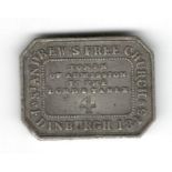 1843 EDINBURGH ST ANDREW'S FREE CHURCH TOKEN OF ADMISSION