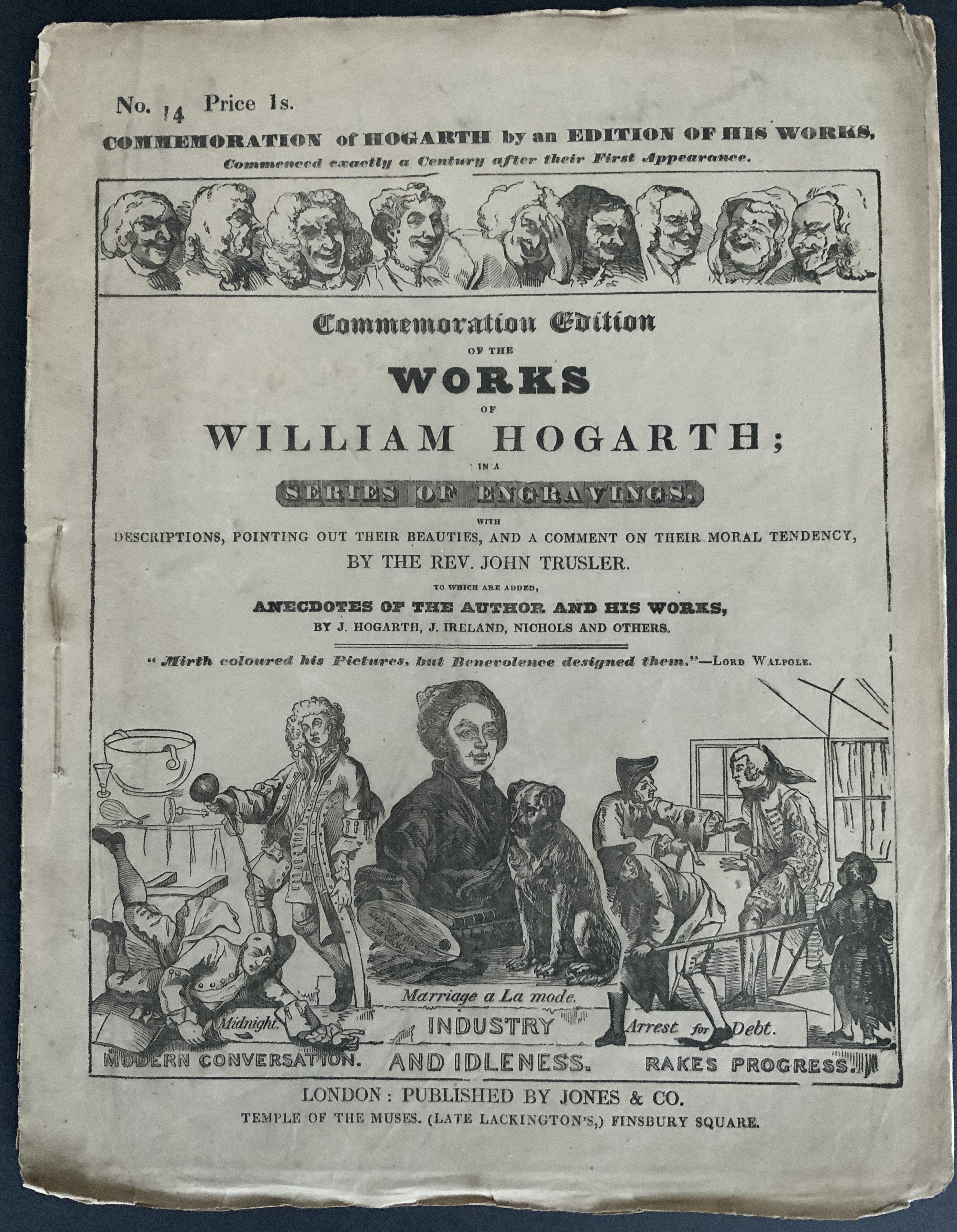 FOUR MAGAZINES OF COMMEMORATION EDITION OF THE WORKS OF WILLIAM HOGARTH IN THE SERIES OF ENGRAVINGS