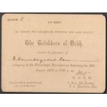 1912 INVITATION CARD & TICKET TO MEET THE TALUKDARS OF OUDH