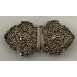 INDIAN SILVER BELT BUCKLE UNMARKED