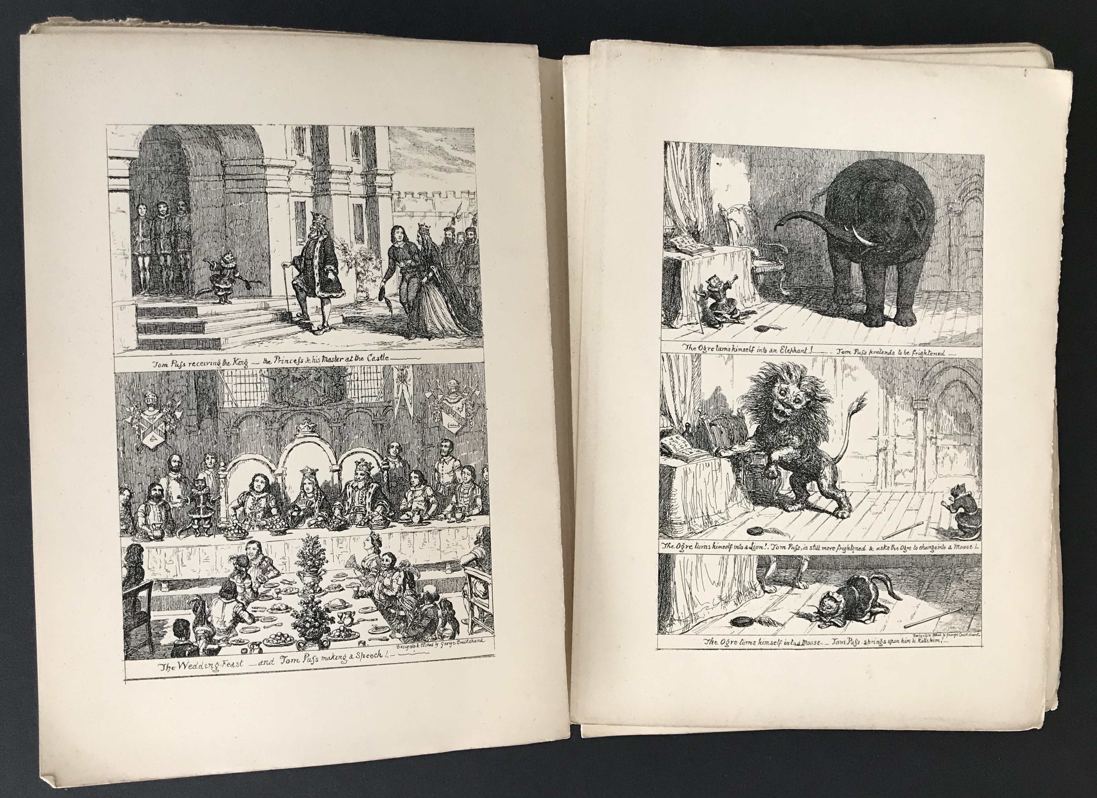 GEORGE CRUIKSHANK'S FAIRY LIBRARY PUSS IN BOOTS EDITED AND ILLUSTRATED WITH ETCHINGS ON STEEL POOR C