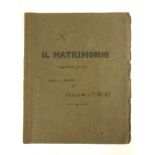 MUSIC MANUSCRIPT - IL Matrimonio Cavatina Buffa - Parole e Musica di Guglielmo Cumbo handwritten m