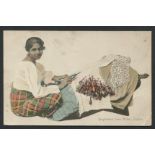 TWO ANTIQUE WOMEN OF CEYLON POSTED POSTCARDS