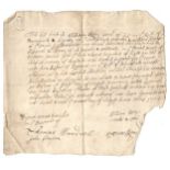 CUMBERLAND 1704 MANUSCRIPT DOCUMENT