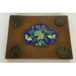 VINTAGE CHINESE BRASS AND ENAMEL BOX