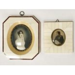 A GERAROL SIGNED MINIATURE PORTRAIT OF JOSEPHINE WITH A SIGNED MINIATURE DIMAN OF NAPOLEAN