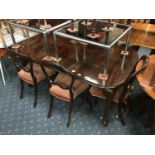 MAHOGANY WIND OUT TABLE & 4 CHAIRS