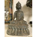 BRONZE SEATED BUDDHIST FIGURE