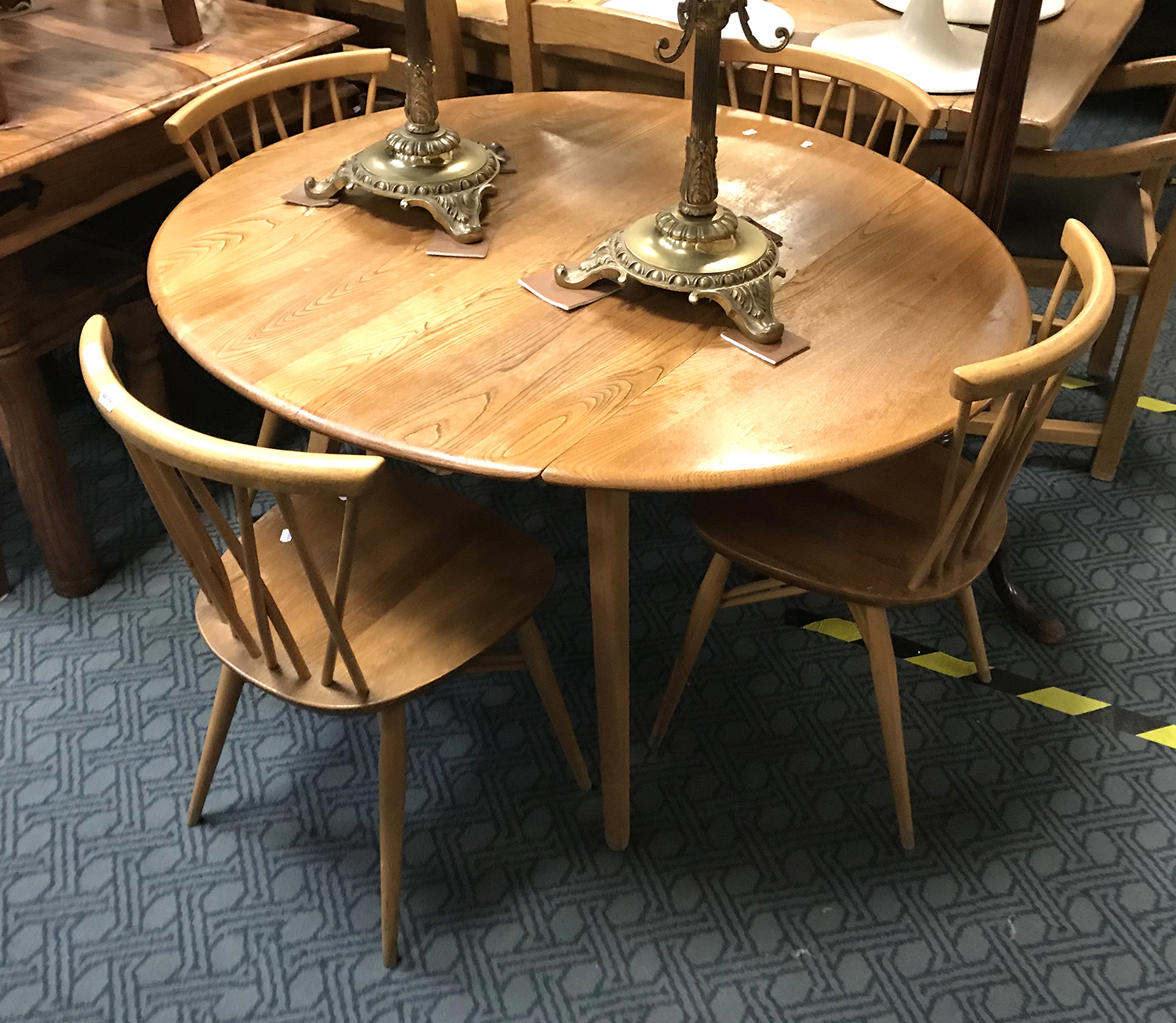 ERCOL TABLE & FOUR CHAIRS