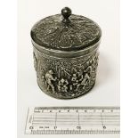 WHITE METAL DUTCH TEA CADDY