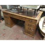 LEATHER TOP PEDESTAL DESK