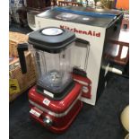 SLIGHTLY USED CANDY APPLE RED POWER BLENDER PLUS BY KITCHEN AID 3.5 HP 11 SPEED SETTINGS WITH 3