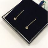 BEAUTIFULLY CRAFTED PAIR OF SINGLE STONE DROP EARRINGS - 18CT GOLD - BOXED & READY FOR XMAS - EACH