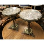 TWO MARBLE TOP COFFEE TABLES