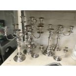 QTY SILVER PLATE CANDELABRA