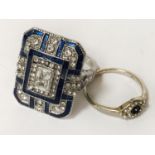 ART DECO STYLE DRESS RING & 1 OTHER