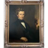 19THC PORTRAIT OF GENTLEMAN - OIL ON CANVAS