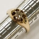 18CT GOLD SINGLE DIAMOND RING - SIZE J