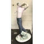 LARGE LLADRO GOLFING FIGURE 40CM X 20CM