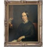 19THC PORTRAIT OF LADY - OIL ON CANVAS