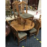 CIRCULAR PINE TABLE & 6 CHAIRS