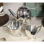 SILVER PLATE 3 PIECE DECO STYLE TEASET