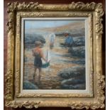 DOROTHEA SHARP 1874 -1955 OIL ON CANVAS - 46CM X 40CM- GILT FRAMED - PAINTING IN GOOD CONDITION