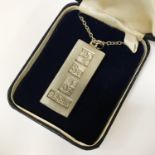 1 OUNCE SILVER INGOT PENDANT ON CHAIN