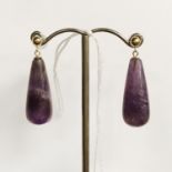 9CT GOLD TEARDROP AMETHYST STUD EARRINGS