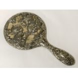 VICTORIAN HM SILVER ANGEL HAND MIRROR