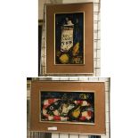 TWO STILL LIFES BY PIERRE MAS IN SEVENTIES FRAMES