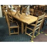 OAK TABLE & 8 CHAIRS