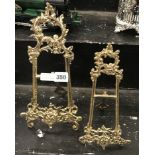 PAIR BRASS EASELS