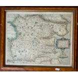 JOHN SPEEDE HAND COLOURED MAP OF ESSEX 39CM X 32CM