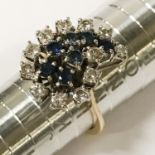 18CT GOLD SAPPHIRE & DIAMOND RING