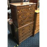 NINE DRAWER WALNUT CHEST WITH SLIDE