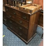 MAHOGANY SIX DRAWER TRAMLINE CHEST