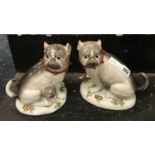 PAIR OF PORCELAIN PUG DOGS