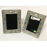 PAIR HM SILVER & ENAMEL FRAMES