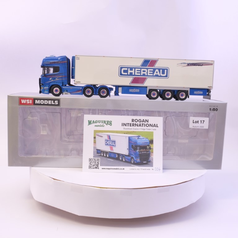 WSI Scania Streamline Topline 6x2 With Reefer Trailer - Rogan Blue Stream