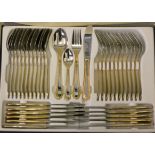 A cased Bestecke SBS Solingen canteen of cutlery, in 23/24ct gold plate, with certificate