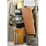 A quantity of assorted boxes including jewellery boxes, cigarette boxes, musical boxes, post