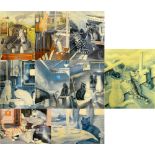 A collection of ten framed 'Railway Cats' prints by Richard Piccaver, to include 'Teabreak', '