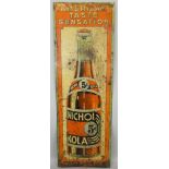 A vintage tin single sided wall mounted sign for Nichol Kola - America's Taste Sensation, 90 x