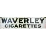 An enamel single sided advertising sign for Waverley Cigarettes, 30 x 122cm.